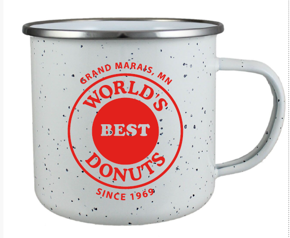 Red or White Speckled Enamel Camp Mug